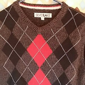 Silverlake Argyle V-neck Sweater/Jumper Medium